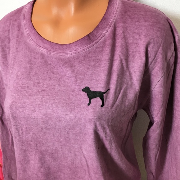 ❌SOLD❌NEW PINK VS TIE DYE LONG SLEEVE CROPPED - Picture 2 of 4